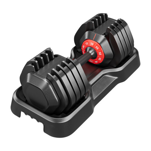 Adjustable Dumbbell Set, 10-in-1 55 lb, Black