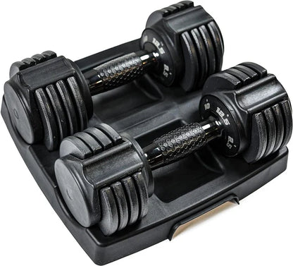 Adjustable Dumbbell with Rotating Handle, 10–55 lb