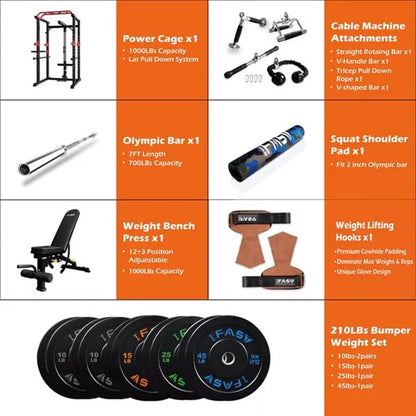 210lb Home Gym Power Cage