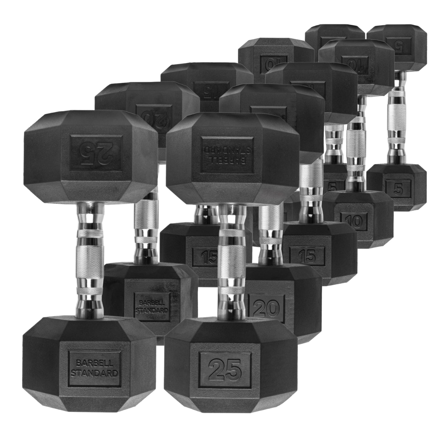 Rubber Hex Dumbbells