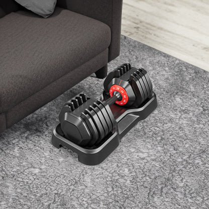 Adjustable Dumbbell Set, 10-in-1 55 lb, Black
