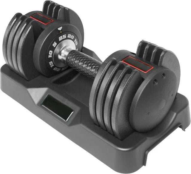 Adjustable Dumbbell with Rotating Handle, 10–55 lb