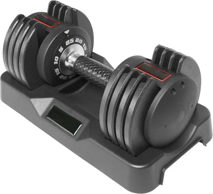 Adjustable Dumbbell with Rotating Handle, 10–55 lb