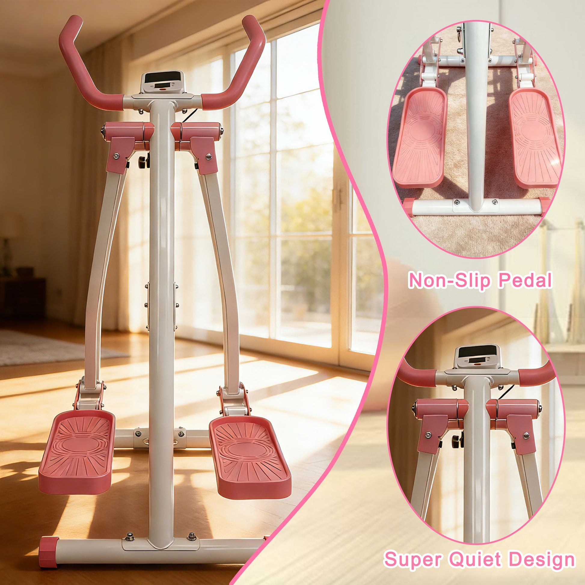 Air Walk Elliptical Machine - Foldable Cardio Cross Trainer Glider for Full-Body Low-Impact Exercise with LCD Display Ideal for Home Gym - Image 8