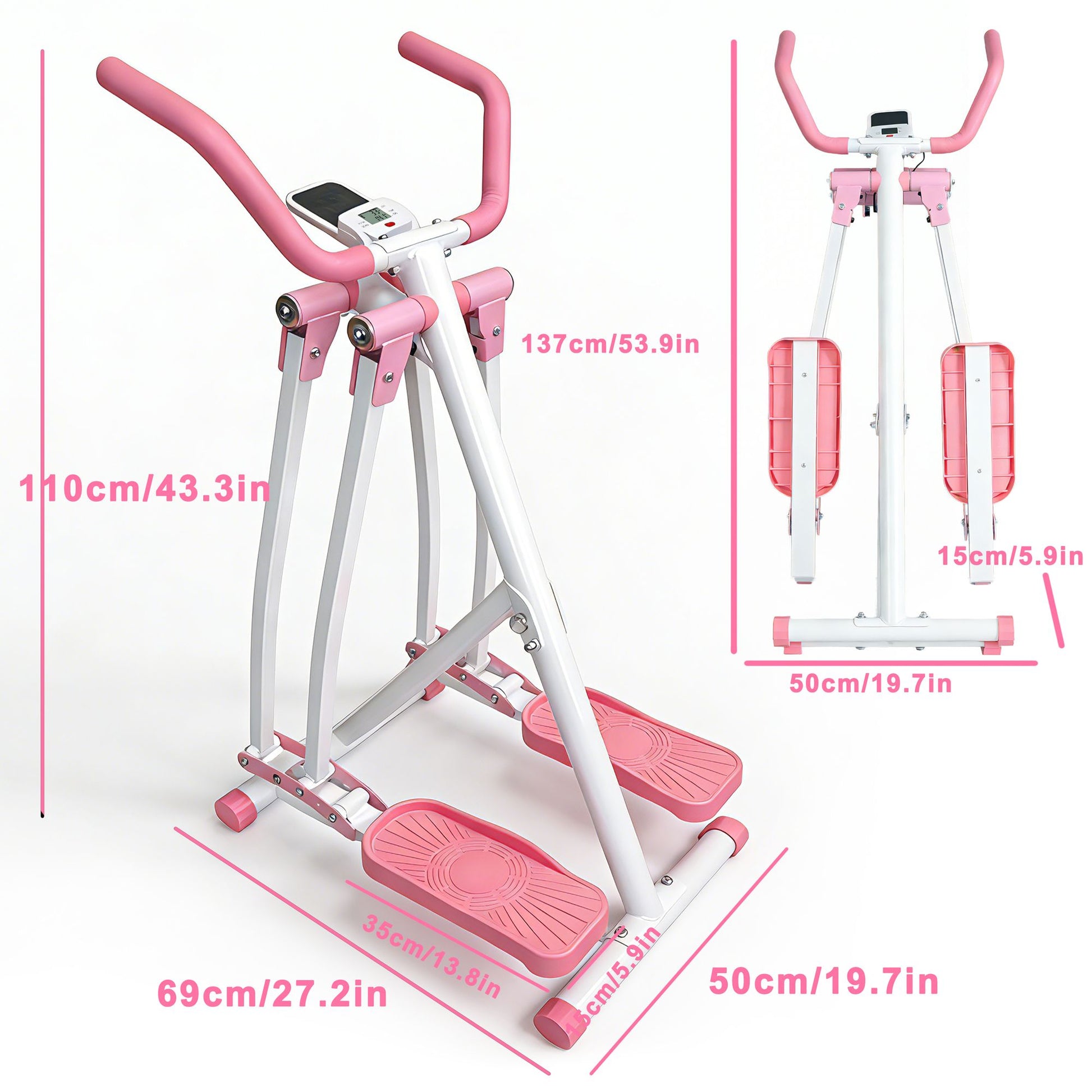 Air Walk Elliptical Machine - Foldable Cardio Cross Trainer Glider for Full-Body Low-Impact Exercise with LCD Display Ideal for Home Gym - Image 9