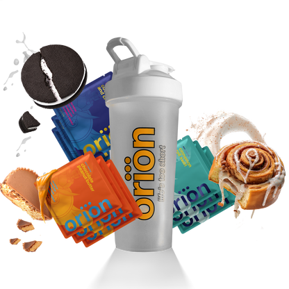 Orion Protein Starter Bundle — 9 Full-Flavor Packs + Free Shaker Bottle