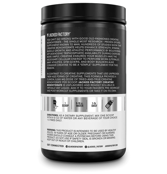Jacked Factory Creatine Monohydrate Powder | 5g Micronized Creatine
