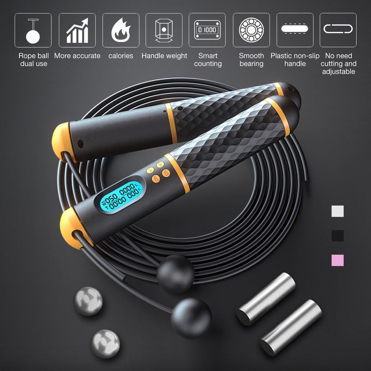 Smart Jump Rope with Digital Counter | Weighted & Cordless